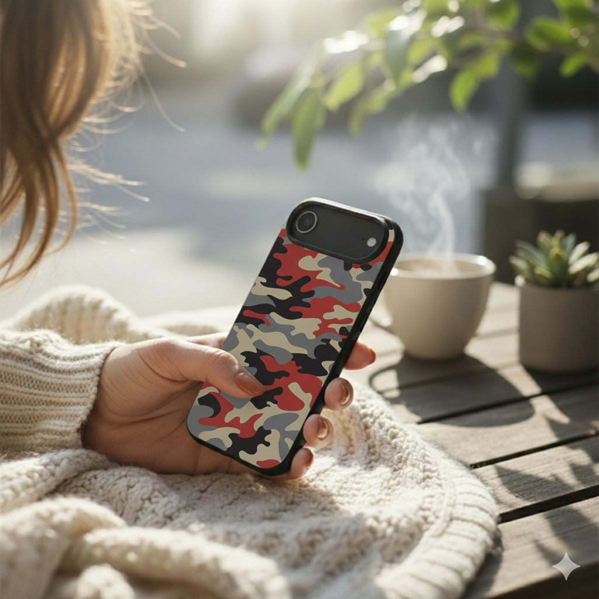 Red & Black Camo iPhone Cover