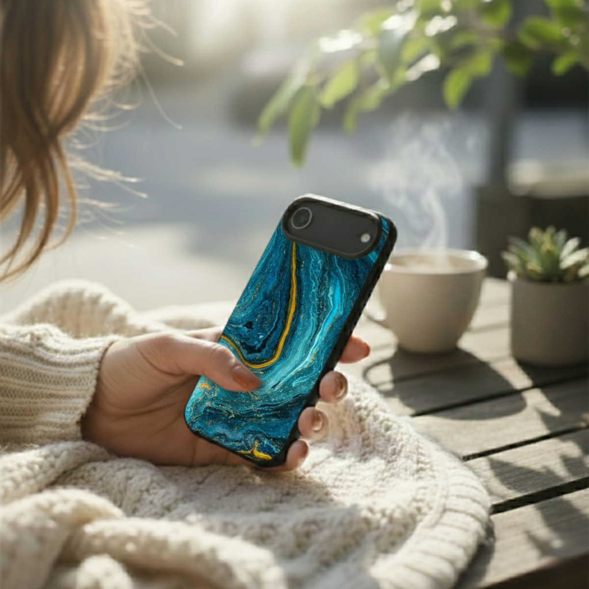 Jade Blue Marble iPhone Cover