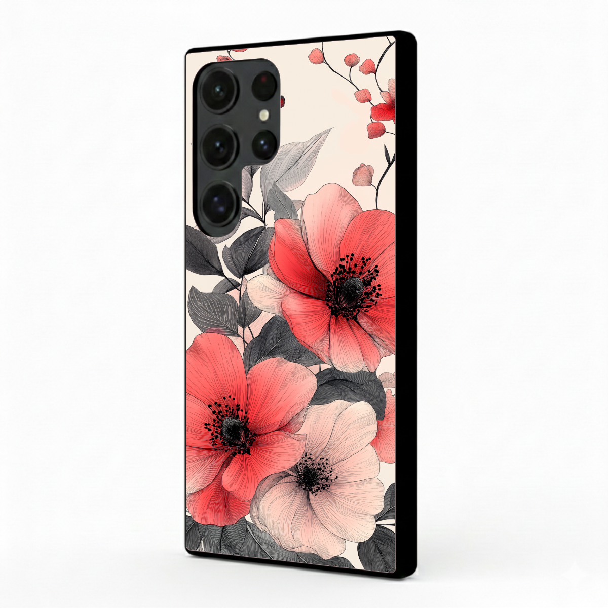 Red Poppy Floral Samsung Phone Cover