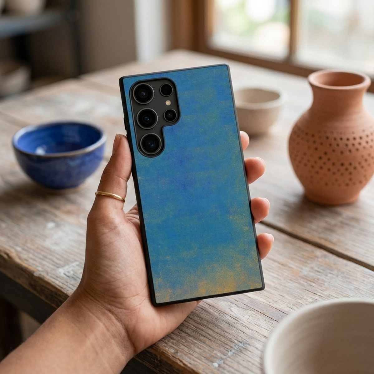Spattered Blue Samsung Phone Cover