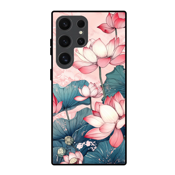 Pink Lotus Floral Samsung Phone Cover
